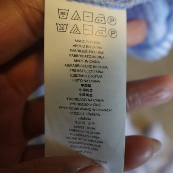 Michael Kors Women Medium Dress Off Shoulder Ruffle-Neck Seersucker Pockets - Picture 7 of 10